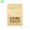 Drid Food Biodegradbal Paper Kraft Bag Resealable Bag